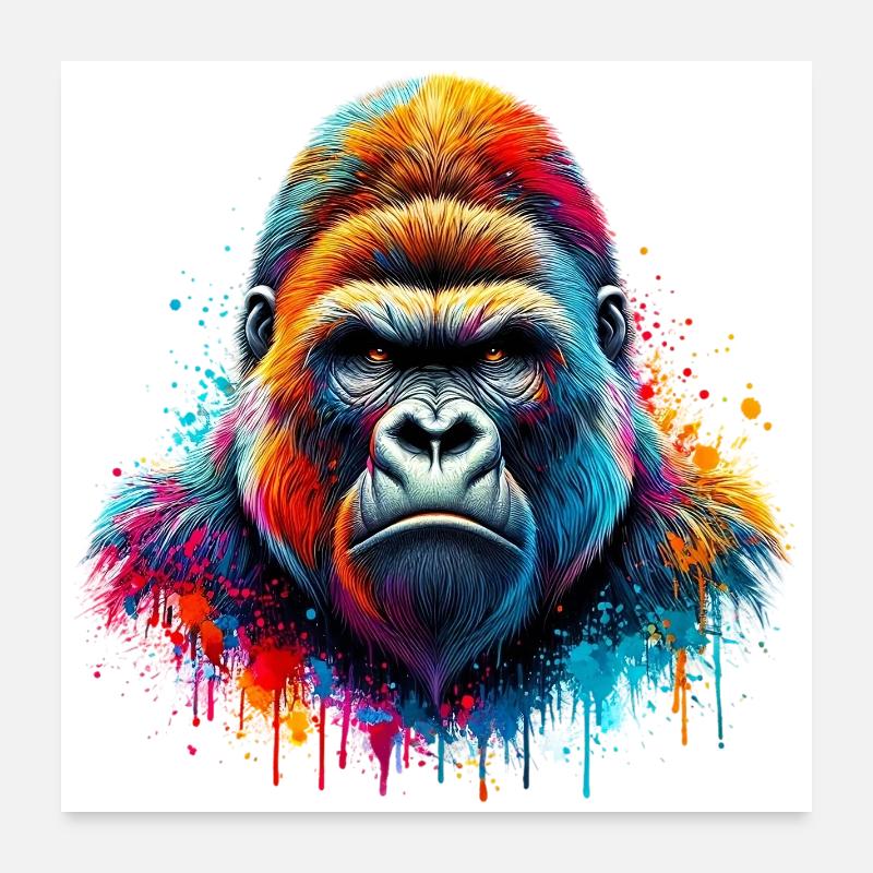 Gorille Poster 60 x 60 cm