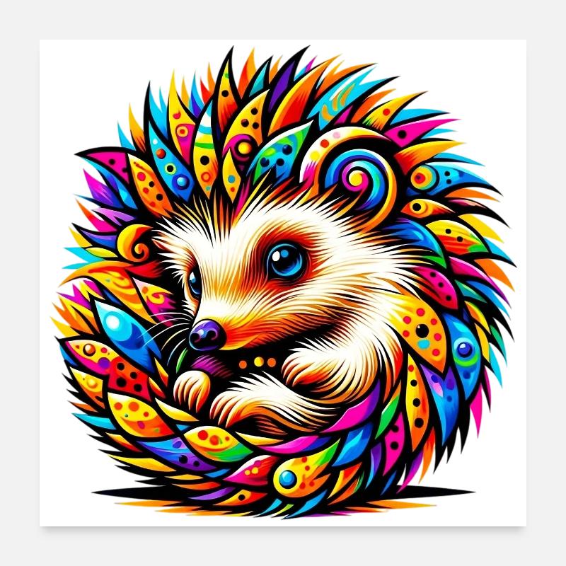 Hedgehog Poster 24" x 24" (60x60 cm)