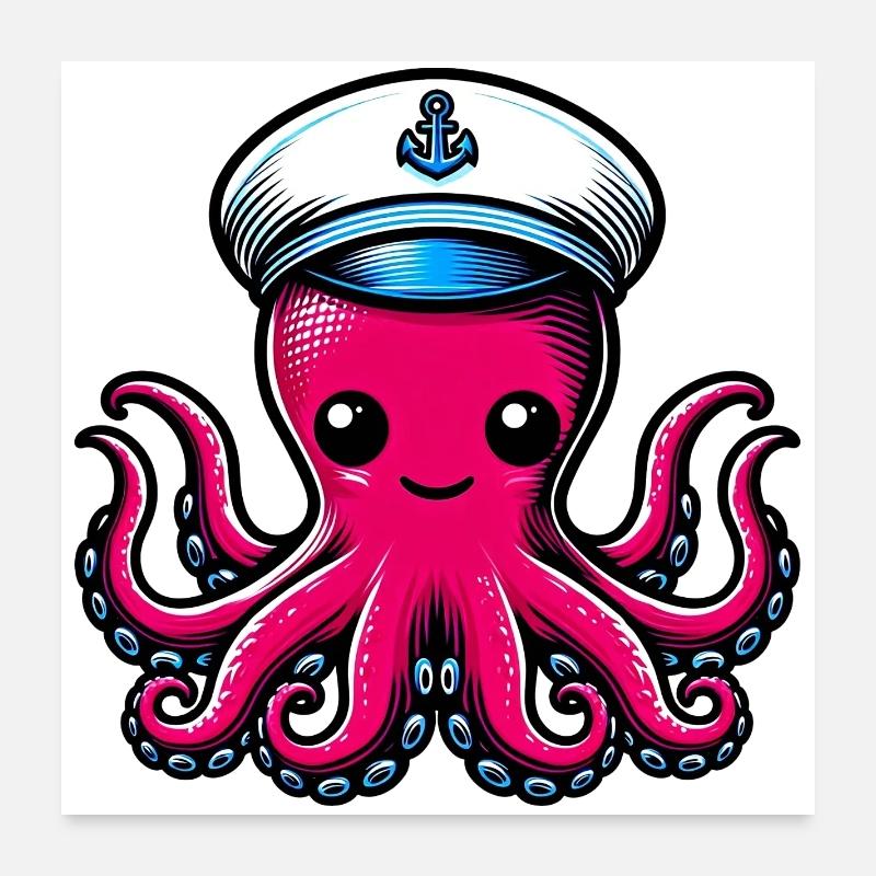 Krake Poster 60x60 cm