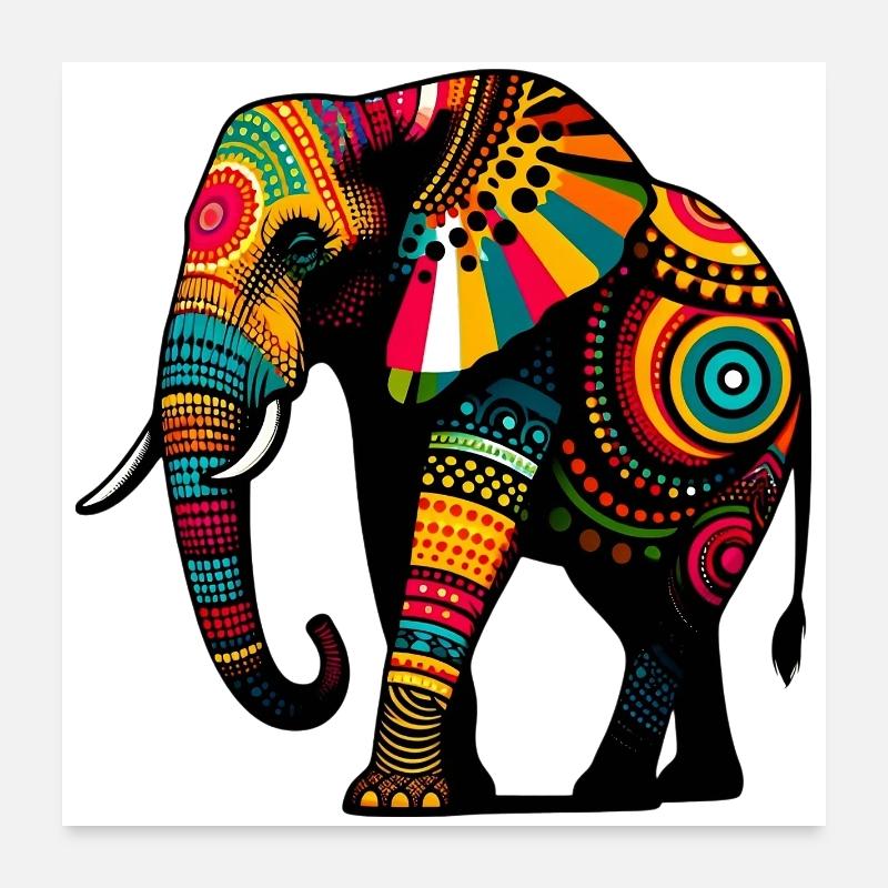Éléphant Poster 60 x 60 cm