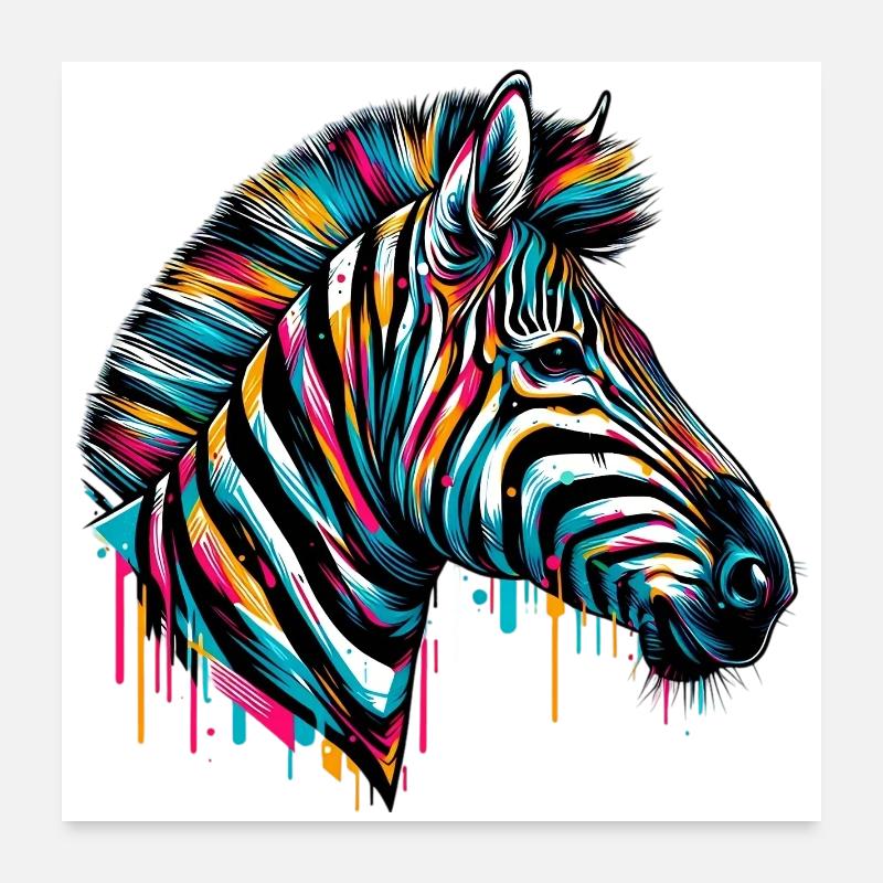 Zebra Poster 24" x 24" (60x60 cm)