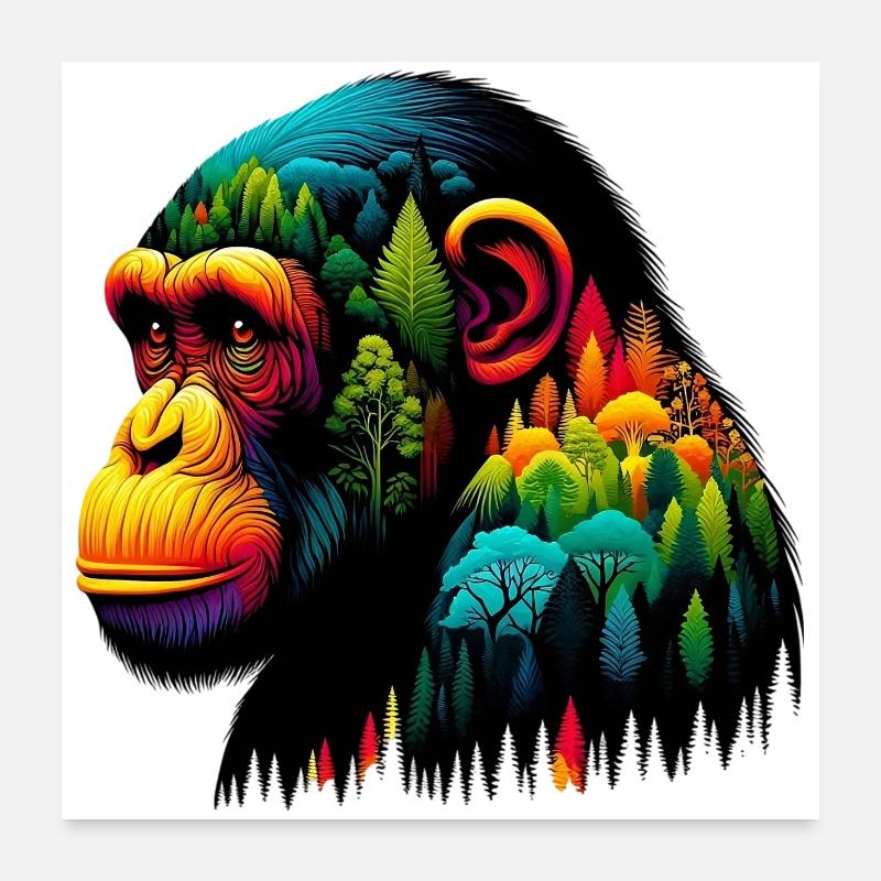 Singe Poster 60 x 60 cm