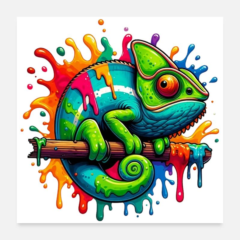Caméléon Poster 60 x 60 cm