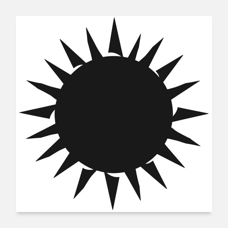 Kräftiges Sonnenschliffmuster auf dunklem Hintergrund Poster 60x60 cm
