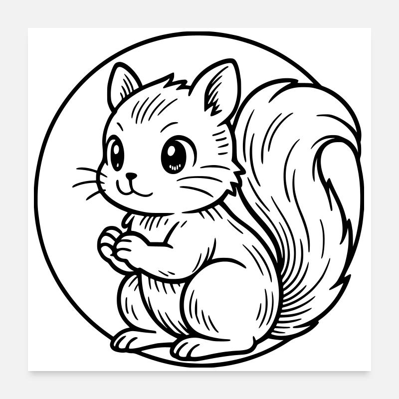 Eichhörnchen Poster 60x60 cm