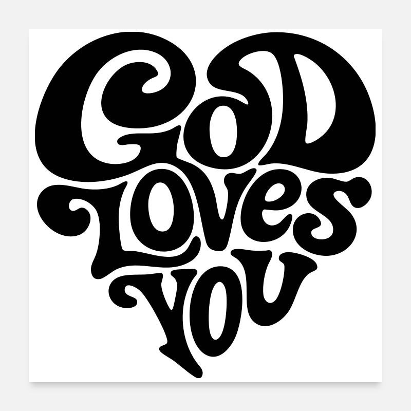 Dieu t’aime Poster 60 x 60 cm