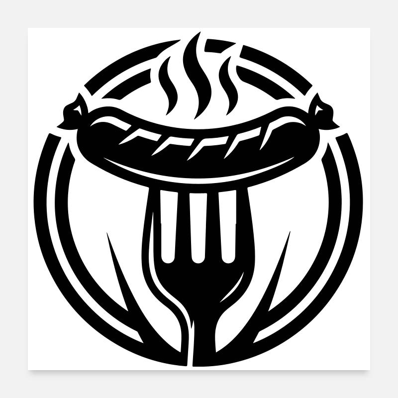 Wurst Bratwurst Symbol Poster 60x60 cm