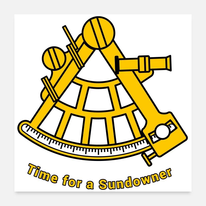Sextant - Navigation Captain Sailing Sea Offshore Poster 24" x 24" (60x60 cm)