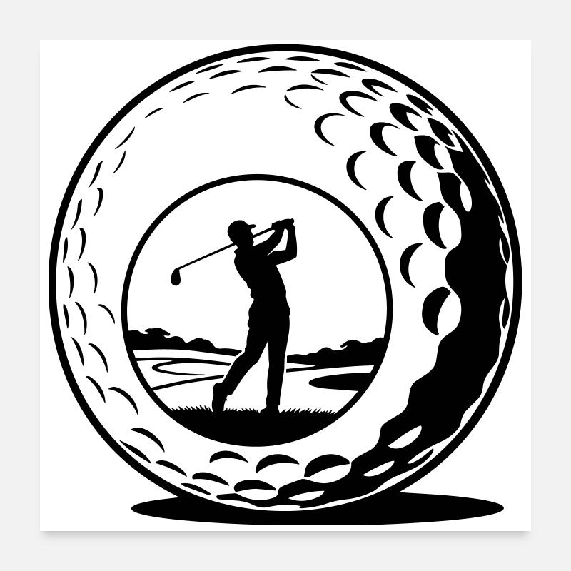Golfball Poster 60x60 cm