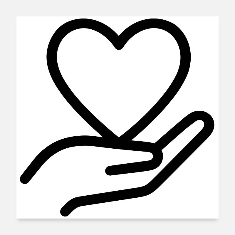 Hand Heart Poster 24" x 24" (60x60 cm)
