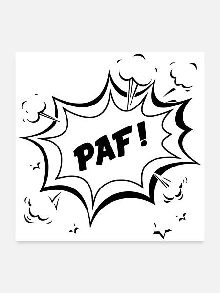 Paf ! - Poster 60 x 60 cm - blanc - Devant