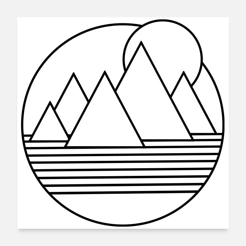 Paysage désertique minimaliste Poster 60 x 60 cm
