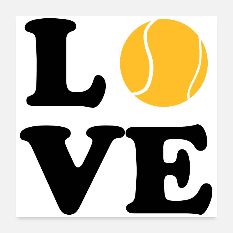 Tennis - Poster 60x60 cm - Weiß