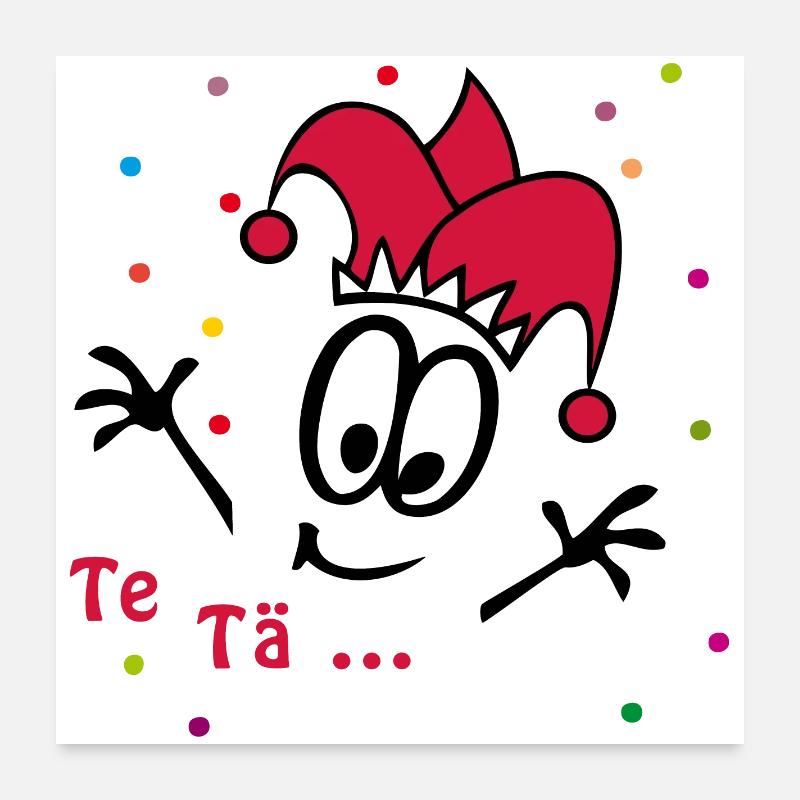 Fasching, Karneval, Konfetti Poster 60x60 cm