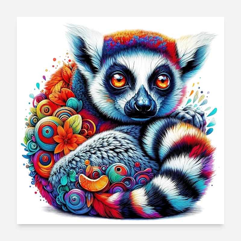 Lemur Poster 24" x 24" (60x60 cm)