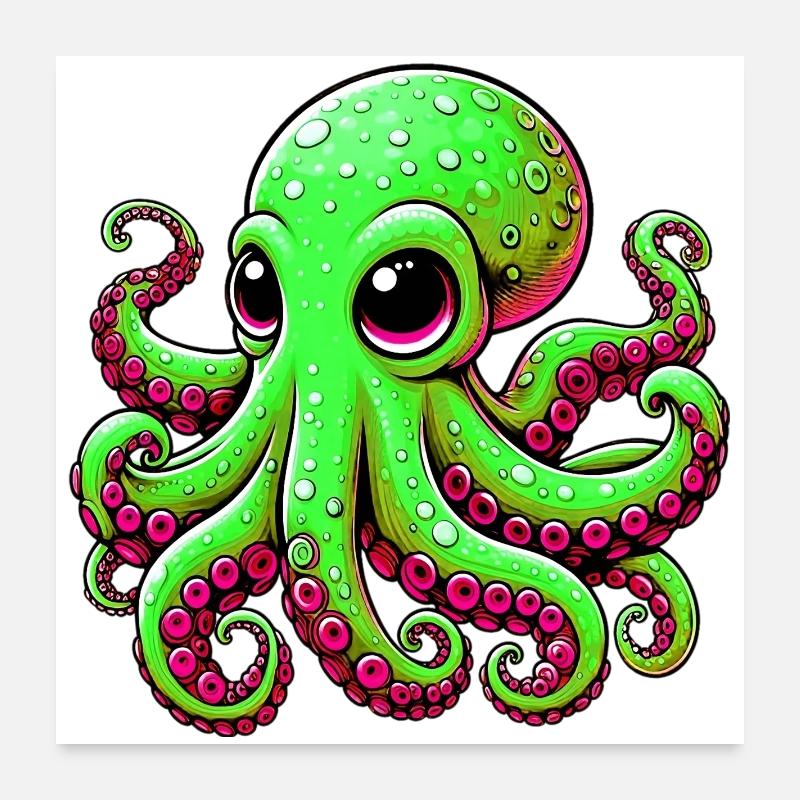 Krake Poster 60x60 cm