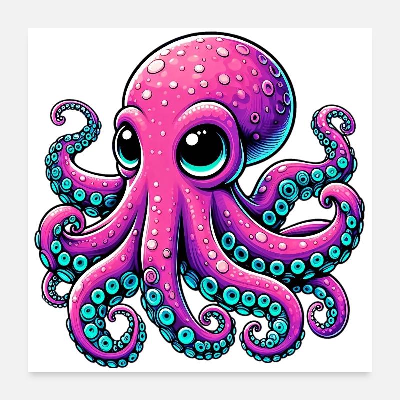 Octopus Poster 24" x 24" (60x60 cm)