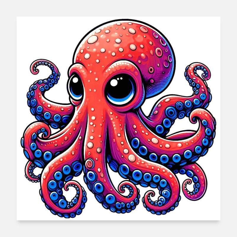 Krake Poster 60x60 cm