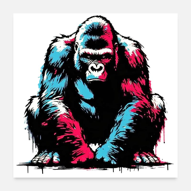 Gorille Poster 60 x 60 cm