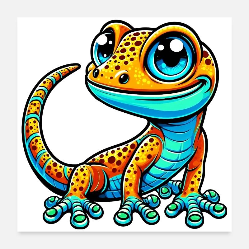 Gecko Poster 60 x 60 cm