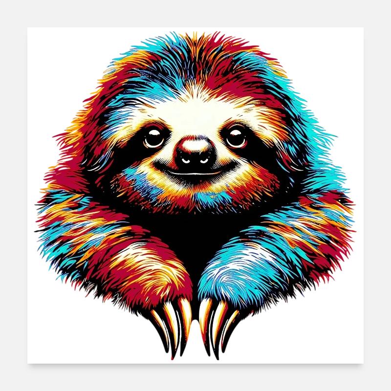 Faultier Poster 60x60 cm