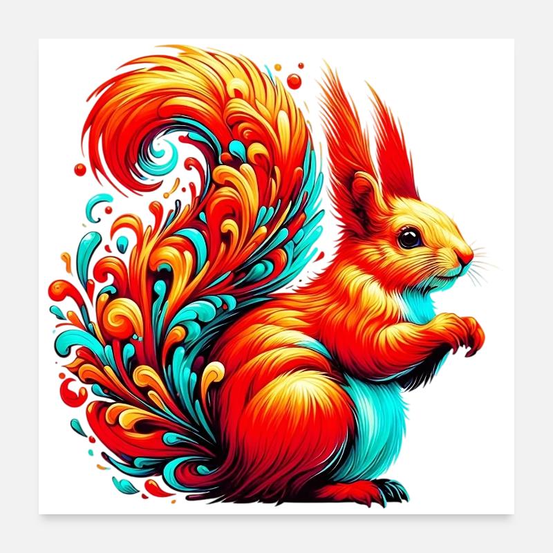 Écureuil Poster 60 x 60 cm