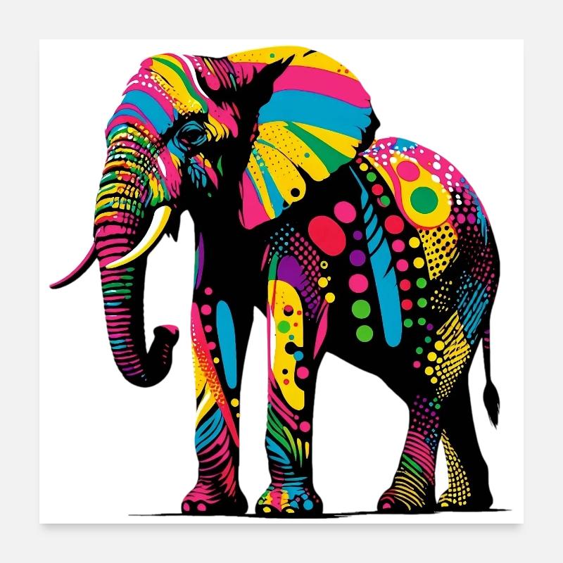Éléphant Poster 60 x 60 cm