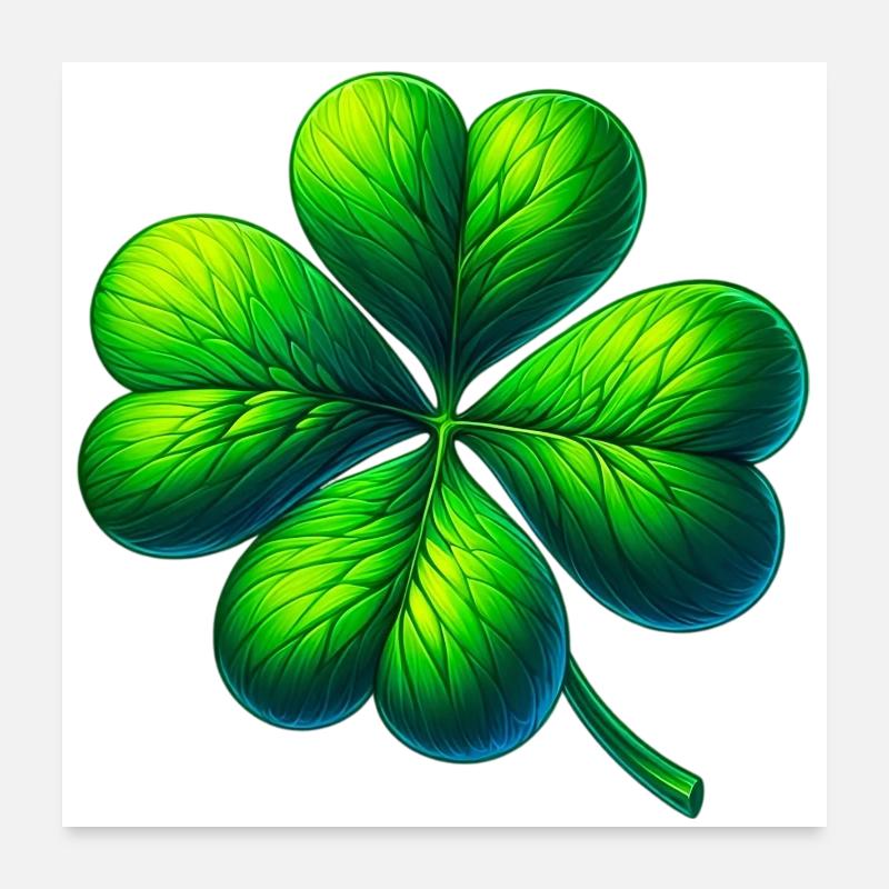 Trèfle à quatre feuilles Poster 60 x 60 cm