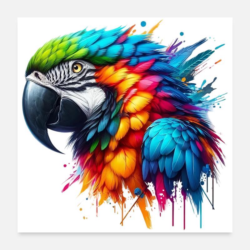 Perroquet Poster 60 x 60 cm