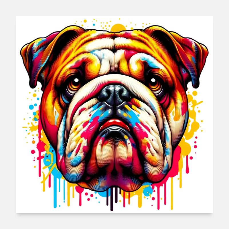 Bouledogue anglais Chien Poster 60 x 60 cm