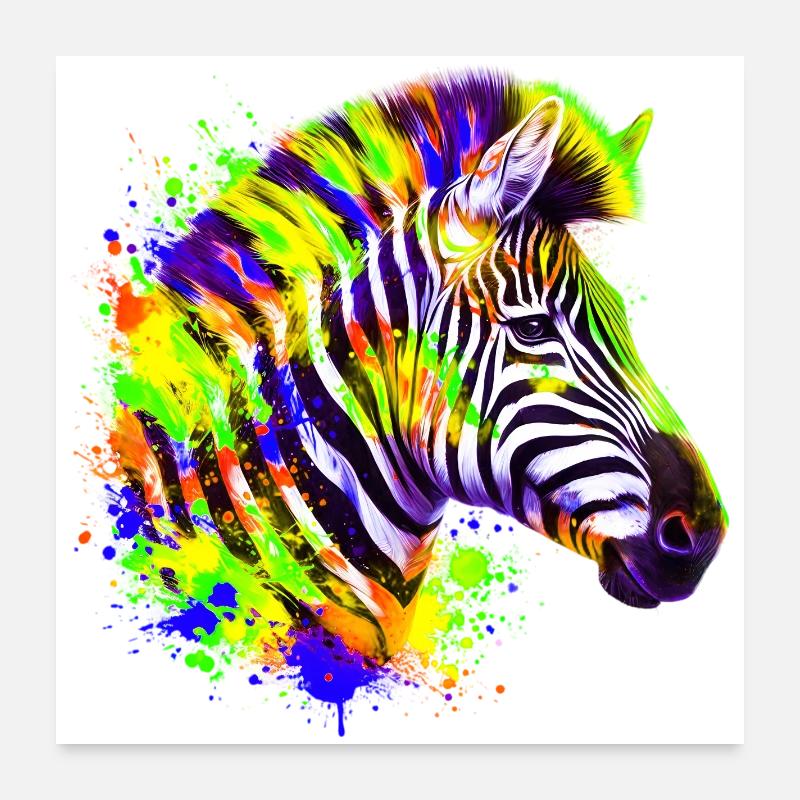Zebra Poster 24" x 24" (60x60 cm)