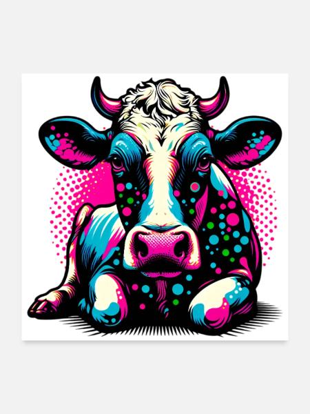 Cow - Poster 24" x 24" (60x60 cm) - white - Front