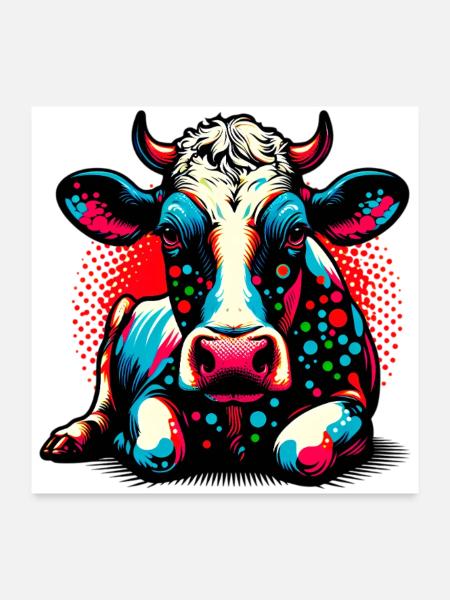 Cow - Poster 24" x 24" (60x60 cm) - white - Front
