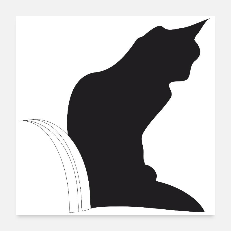 Nemo, schwarze Katz im Keller Poster 60x60 cm