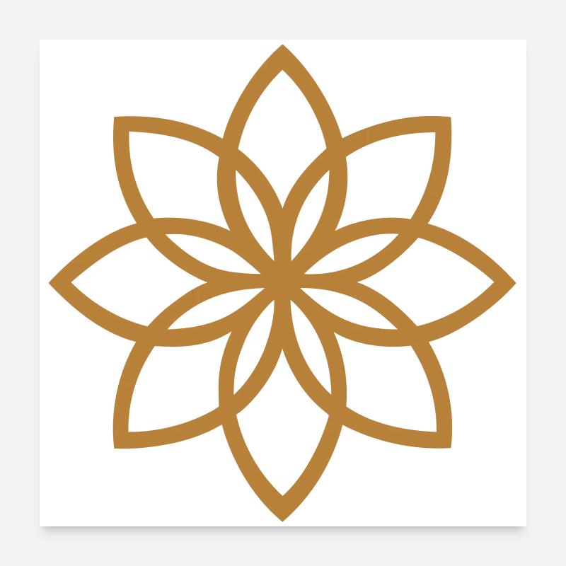 Symbole de la floraison du solstice d’été - Soleil Poster 60 x 60 cm