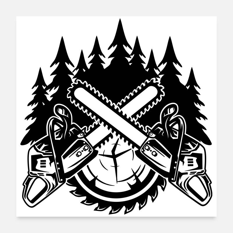 Tronçonneuses Poster 60 x 60 cm