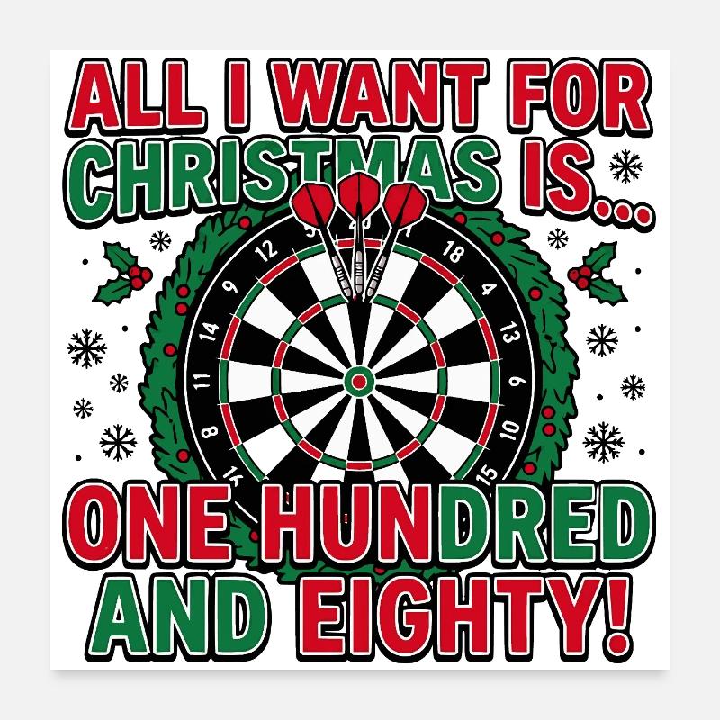 Darts Christmas, 180 onehundred eighty Poster 60x60 cm