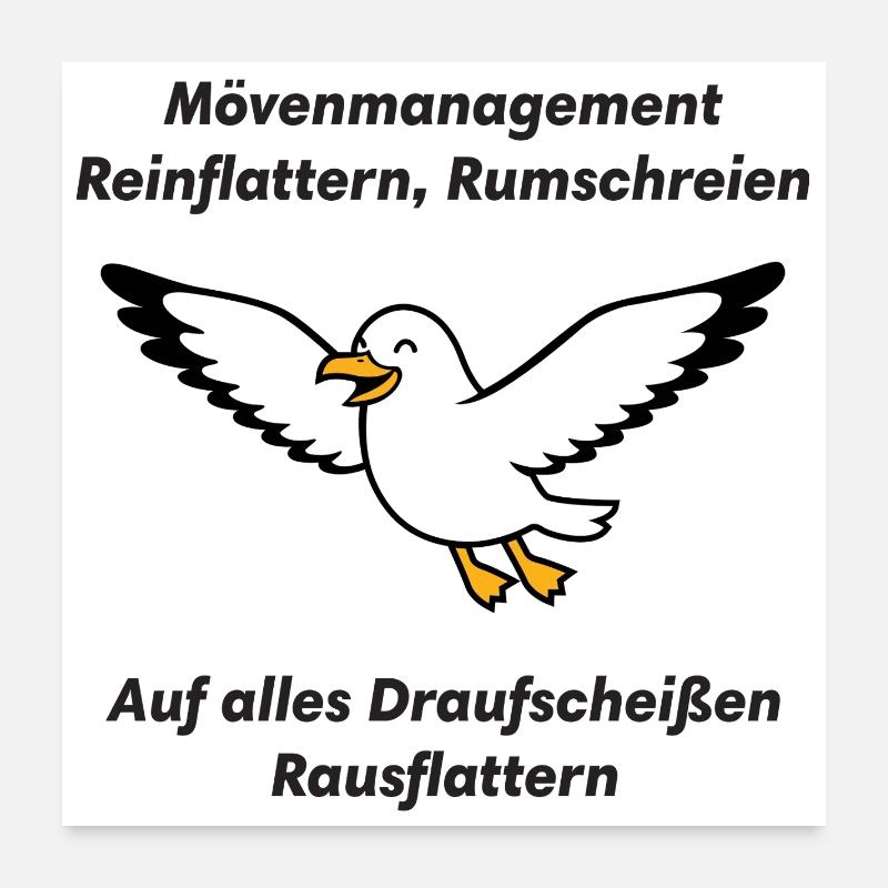 Mème de gestion de la mouette (mauvaise gestion) Poster 60 x 60 cm