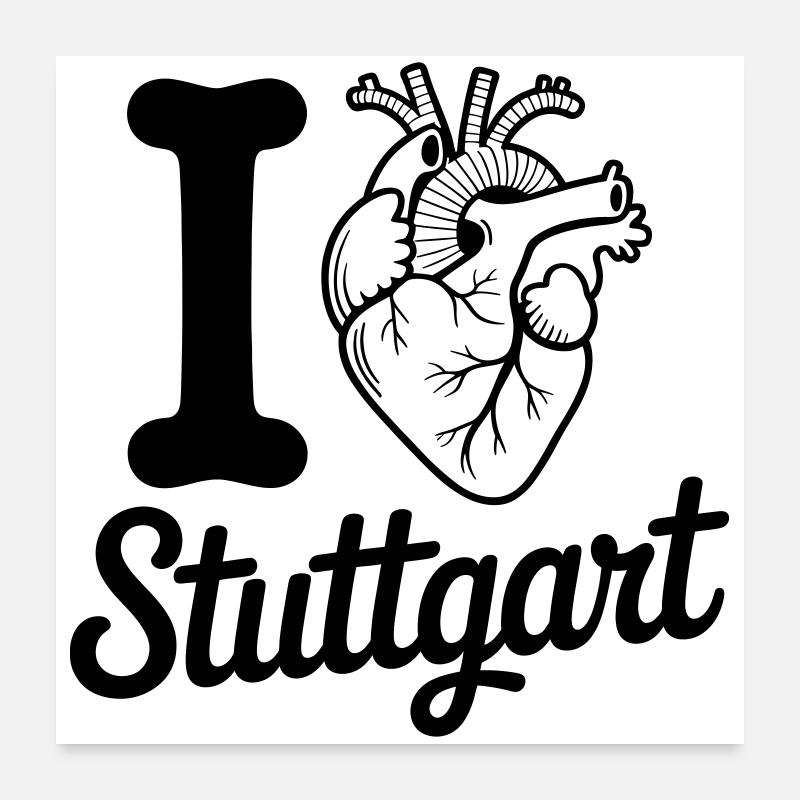 J’adore Stuttgart Poster 60 x 60 cm