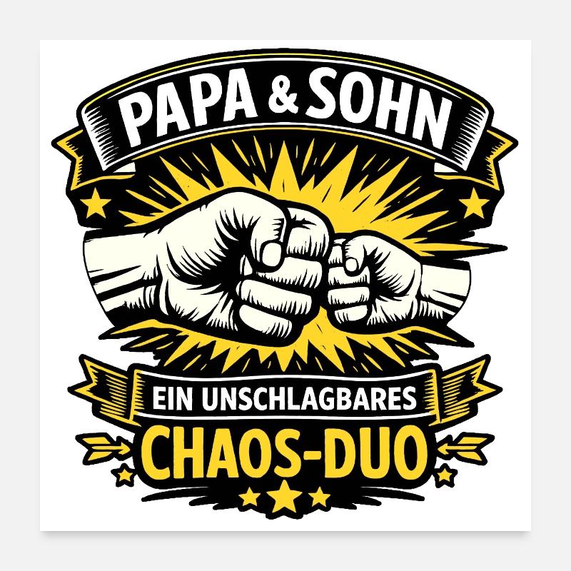 Dad & Son – An Unbeatable Chaos Duo Poster 24" x 24" (60x60 cm)