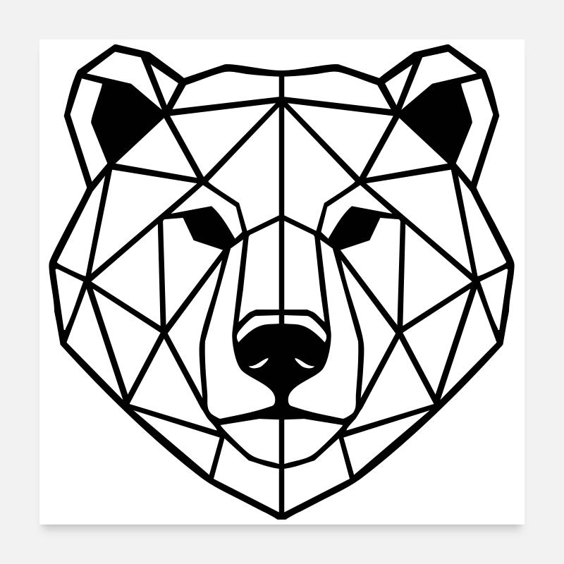 Bear Polygon Poster 24" x 24" (60x60 cm)