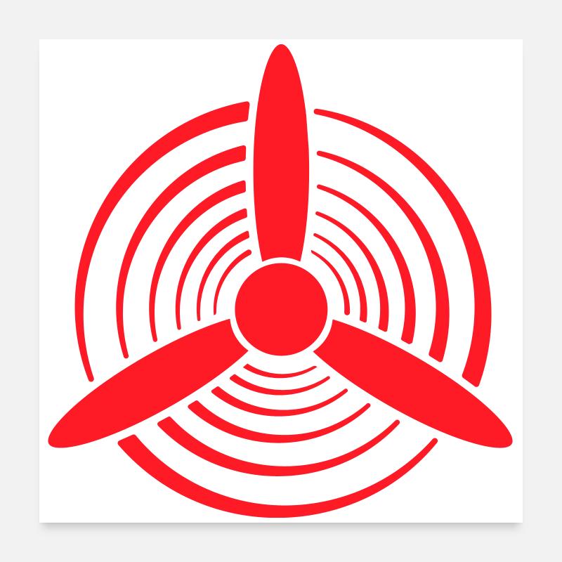 Roter Propeller Poster 60x60 cm