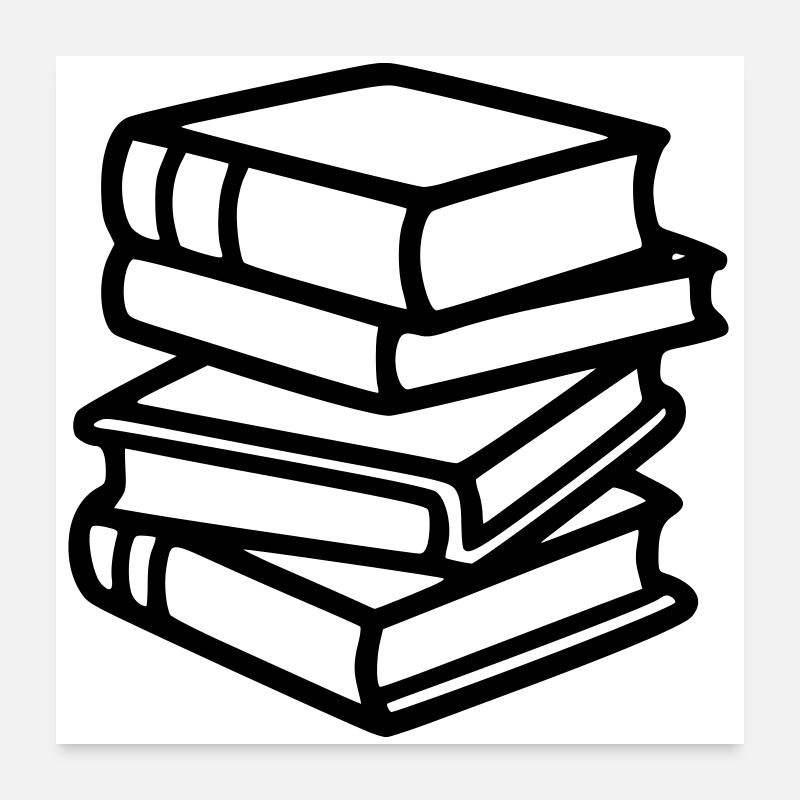 Club de lecture Book Stack Bibliothèque des enseignants Poster 60 x 60 cm