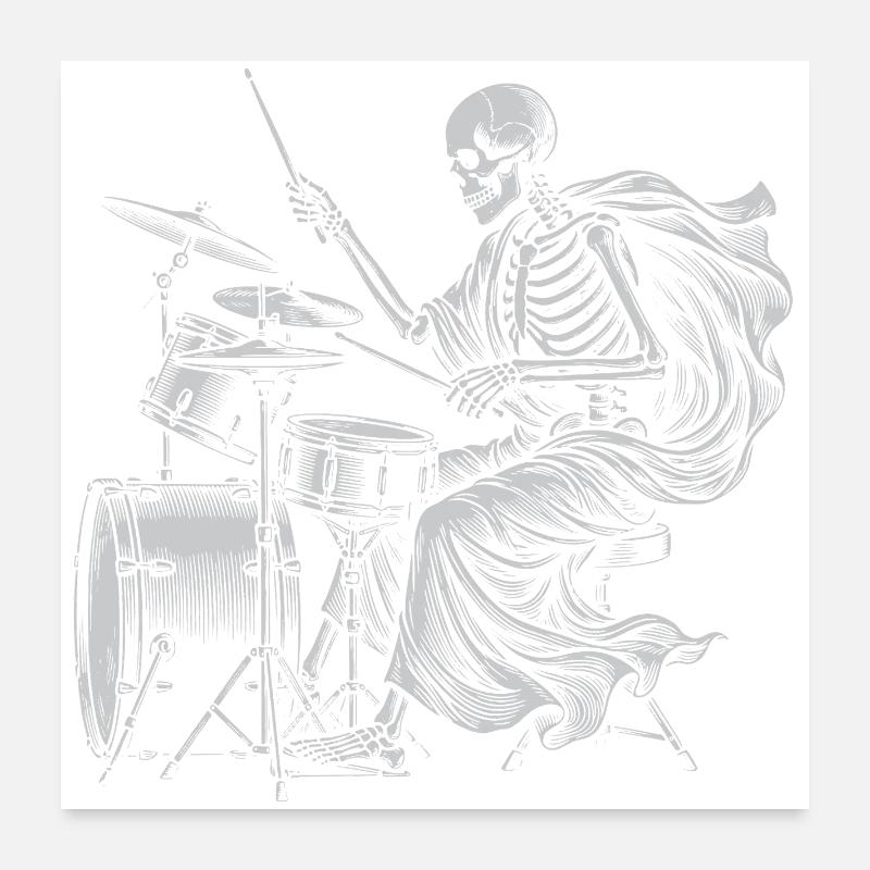 Batteur squelette avec cape Poster 60 x 60 cm