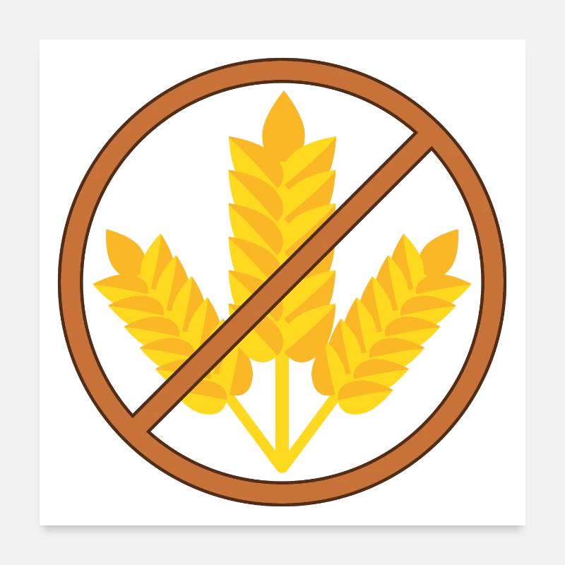 Blé interdit aux coeliaques Poster 60 x 60 cm