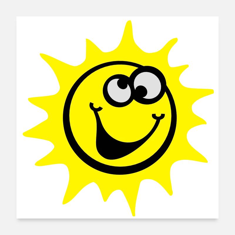 soleil smiley 3c / style comique Poster 60 x 60 cm