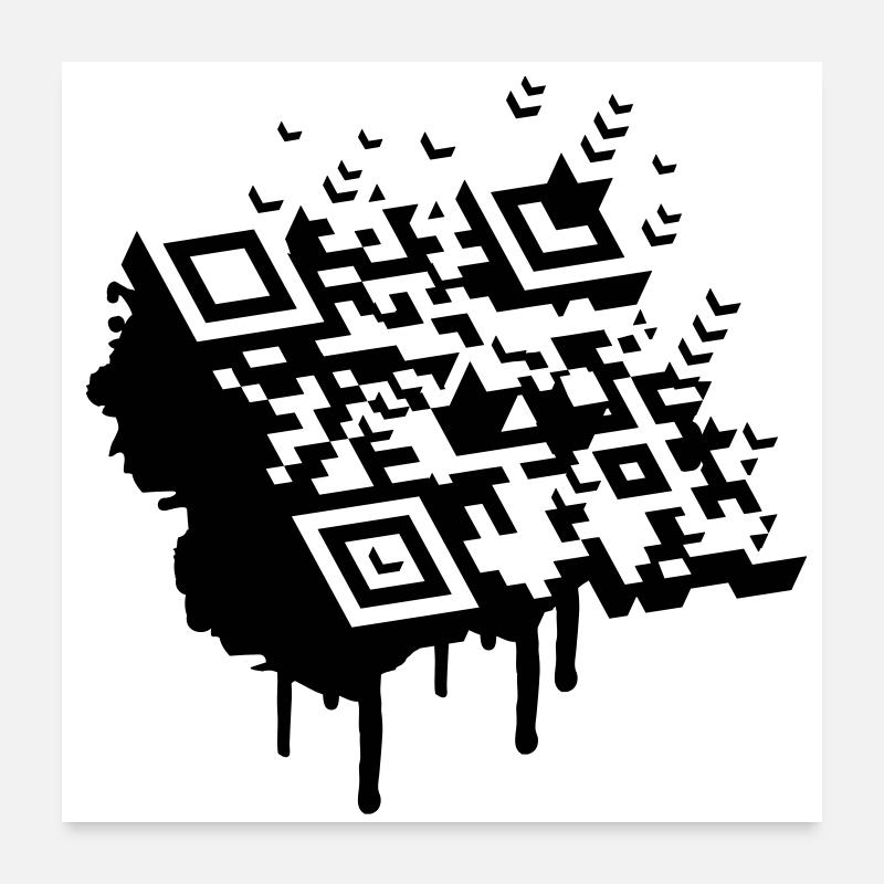 Un code à barres 3D comme un graffiti Poster 60 x 60 cm