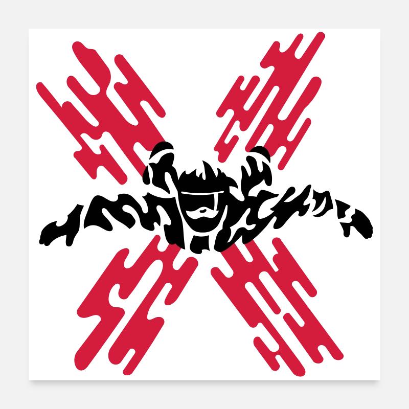 skydiver x - Poster 60x60 cm - Weiß