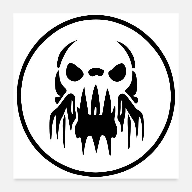 Logo Zombie Alien - Poster 60 x 60 cm - blanc