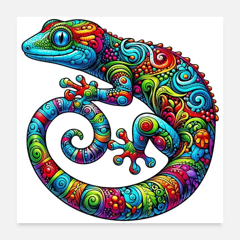 Gecko - Poster 24" x 24" (60x60 cm) - white